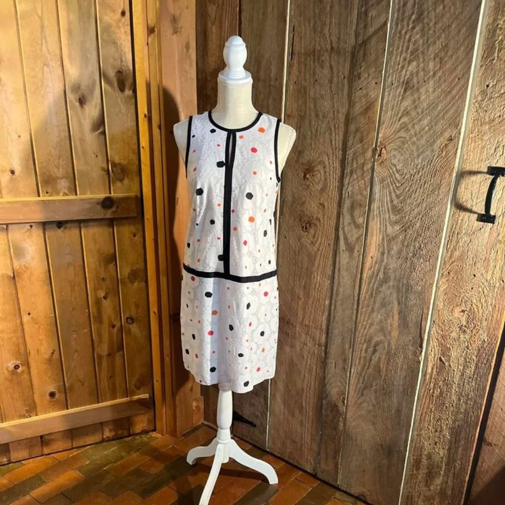 Vintage W by Worth sleeveless polka dot DRESS size 4 2013